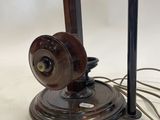 a lamp that is on top of a table