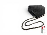 chanel black quilted lambskin wallet bag with chain strap