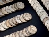 a lot of coins that are on a table