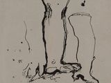 an image of a drawing of a person standing on a rock