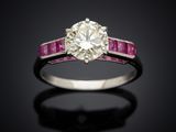 a diamond and ruby ring