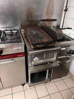 PLANCHA à gaz en inox à dosseret reposant sur un support en …