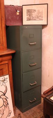 Casier à quatre tiroirs à dossiers suspendus en métal laqué … - Photo 1