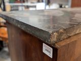 a close up of a counter top with a label on it