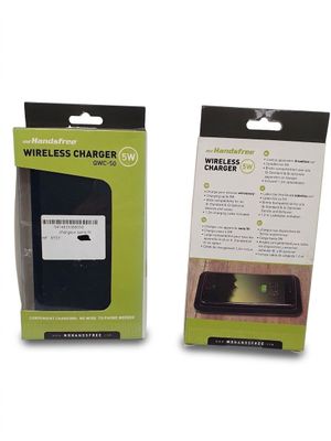packaging for a wireless charger in a box on a white background