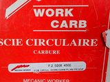 a sign that says work carb on the side of a truck
