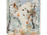 an image of a painting of birds flying in the sky