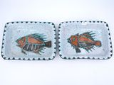 paire de plats à poisson en céramique faits main
