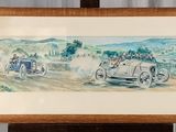 une photo d'une photo d'une vieille voiture exposée