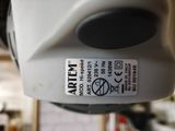 a close up of a motorcycle with a sticker on it