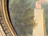 a picture of a painting of a woman holding a flower