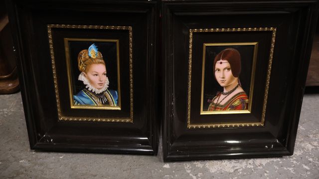 Barlaud. Limoges. En pendant deux émaux « portraits féminin »