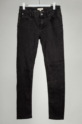 BURBERRY Jean noir femme coupe droite en coton et élasthanne