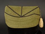 an image of a green purse with a tassel on it