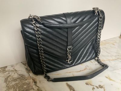 saint laurent chevrone leather shoulder bag