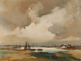 une image d'une peinture de bateaux dans un plan d'eau