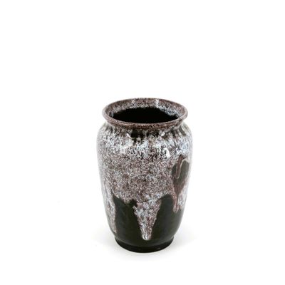 ACCOLAY - Vase en faïence émaillée à col évasé à décor de co…