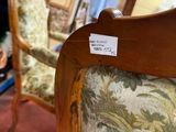 a chair that has a label on it in a store