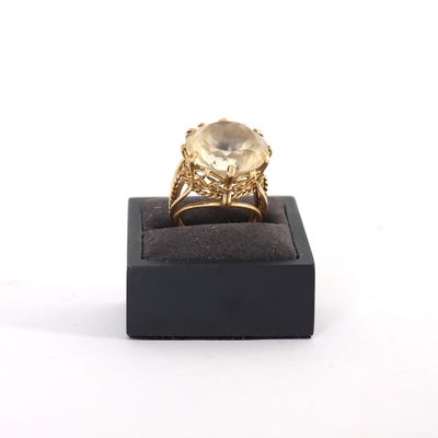 TRÈS Belle Bague EN OR OrnÉE D'UN Important BÉRyl