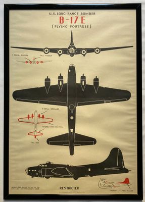 une image représentant un dessin d'un B-17E « Flying Fortress »