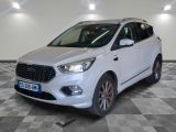 the white ford kuga is parked on a checkered floor