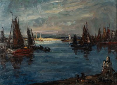 JAMAT Le port Toile, 1932 55 x 75 cm.