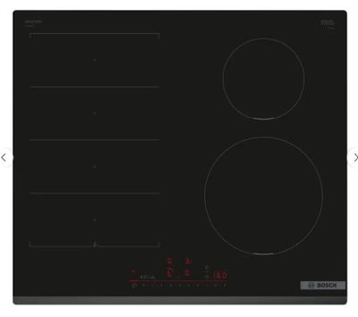 une plaque de cuisson noire avec trois brûleurs et trois brûleurs