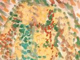 une image représentant un tableau où l'on voit une personne debout devant un arbre