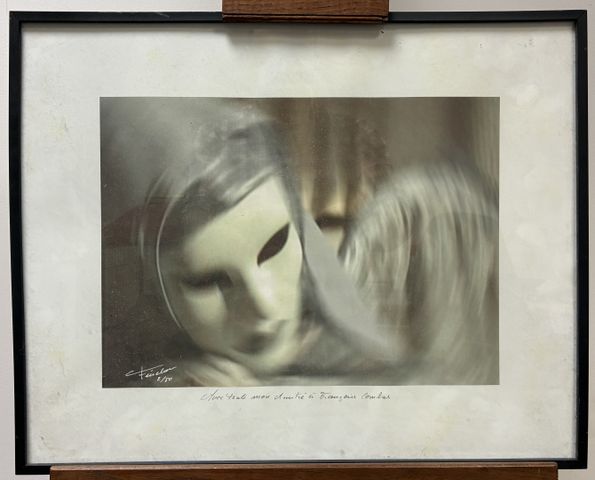 Dominique FENELON (XXème) « Composition au masque ».  Lithographi