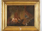 an image of a painting of a group of people sitting around a table