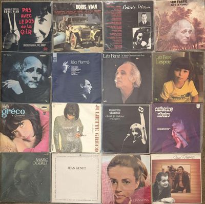 many different types of vinyl records on the wall