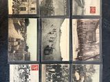 plusieurs vieilles photographies en noir et blanc de personnes et de bâtiments
