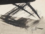 a black and white drawing of a plane on the ground