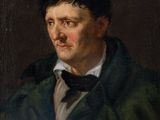 portrait of a man in a green coat with a black bow tie