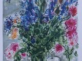 une peinture de fleurs dans un vase sur une table