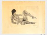 une image représentant le dessin d'une femme allongée par terre