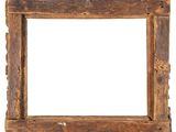 an old wooden frame with a rope hanging from it
