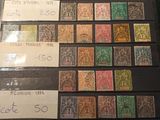 certains de ces timbres sont exposés dans une vitrine