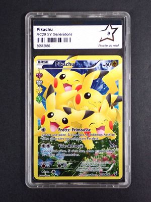 a close up of a pokemon trading card on a table