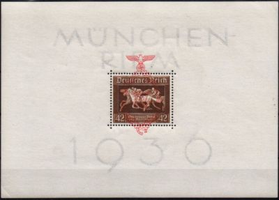 a stamp with a picture of a horse on it on a piece of paper