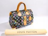 louis vuitton black multicolored monogram canvas and leather speedy bag