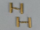 pair of gold plated cufflinks with chain links