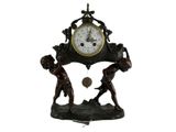 a clock that has a man and a woman on it