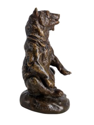 Clovis-Edmond MASSON (1838-1913) "Ours dressé" Bronze à part… - Photo 1