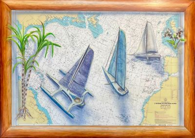 une image représentant une image d'un bateau et d'un avion sur une carte