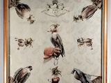 une photo d'un tableau représentant des oiseaux accroché au mur