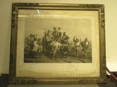 an old picture of a group of people in a room