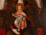 an image of a painting of a woman holding a child