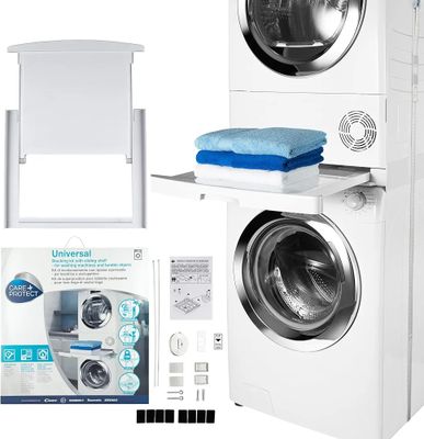 une photo d'un lave-linge et d'un sèche-linge avec un miroir