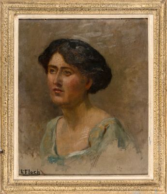 an oil painting of a woman in a green dress looking off to the side